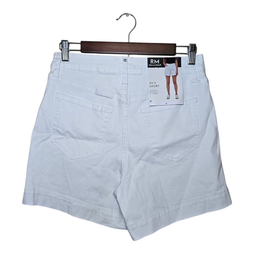 RM Rebecca Minkoff Women's High Rise 90s Shorts White Size 4 NWT Defect - Picture 2 of 11